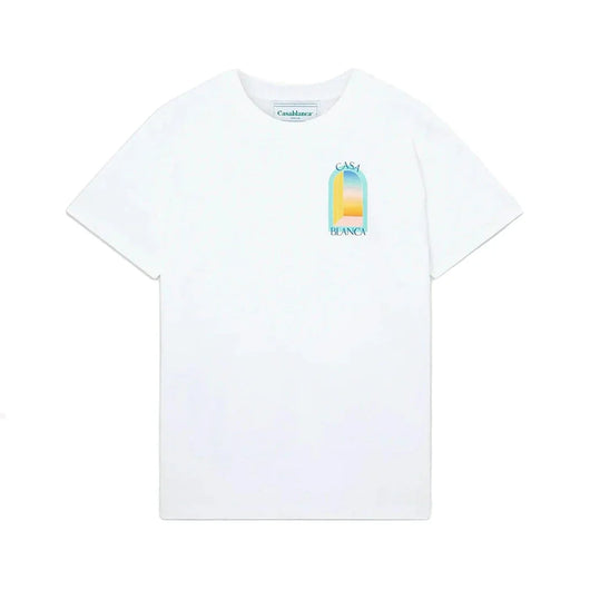Casablanca l'arche colore blue print regular fit cotton t-shirt