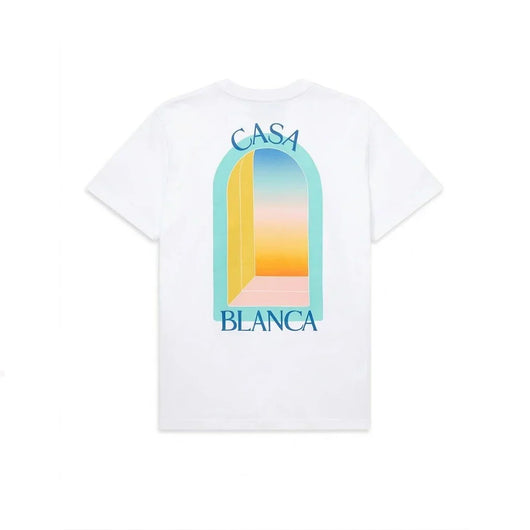 Casablanca l'arche colore blue print regular fit cotton t-shirt