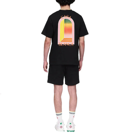 Casablanca Gradient Arch Design Black T-shirt
