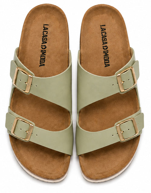 LA CASA DI MODA Women's Two-Strap Sandals Sage Green