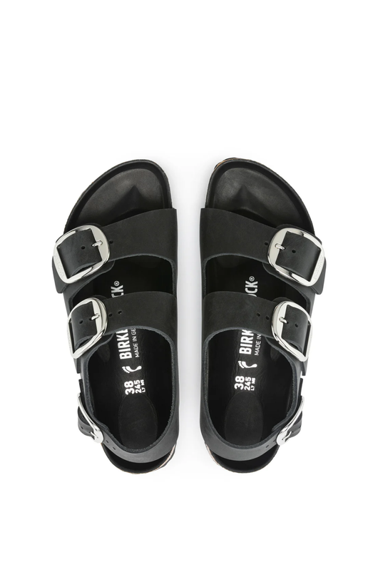 Milano Big Buckle Black Oiled Leather Regular