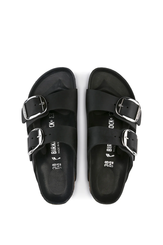 Arizona Big Buckle Black Oiled Leather Narrow