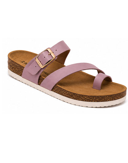 LA CASA DI MODA Women's Two-Strap Sandals Dusty Pink