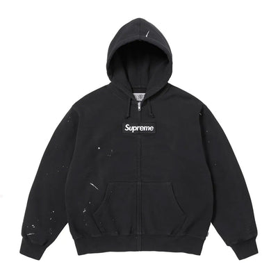 Supreme MM6 Maison Margiela Box Logo Zip Up Hooded Sweatshirt Black
