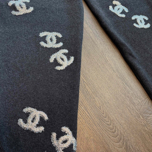 Chanel Grey Monogram Knit Sweatpants