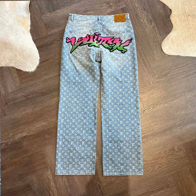 Supreme Louis Vuitton Monogram Blue Red Jeans