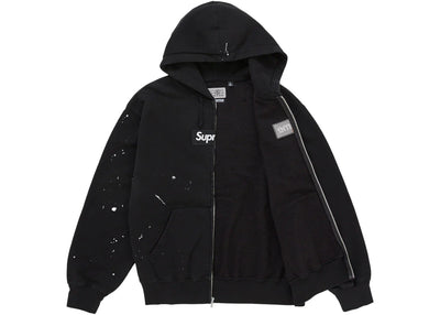Supreme MM6 Maison Margiela Box Logo Zip Up Hooded Sweatshirt Black