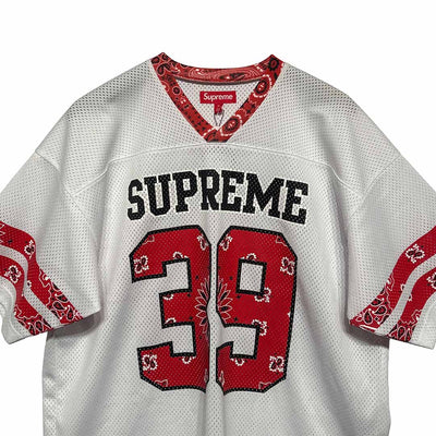 Supreme Bandana Football Jersey White Red